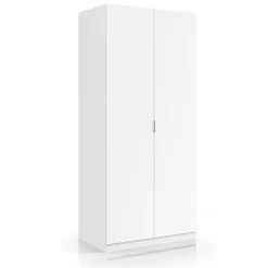 Garnero Arredamenti Armadio Ante Battenti|Guardaroba-Armadio 81x180h cm 2 ante battenti moderno bianco opaco Oz