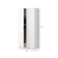 Garnero Arredamenti Armadio Ante Battenti|Guardaroba-Armadio 81x180h cm 2 ante battenti moderno bianco opaco Oz
