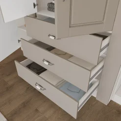 Garnero Arredamenti Armadio Ante Battenti|Guardaroba-Armadio 210x205h cm 4 ante battenti 3 cassetti beige cashmere Emporio