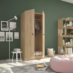 Garnero Arredamenti Armadio Ante Battenti|Guardaroba-Armadio 80x170h cm 2 ante battenti moderno rovere Estelle