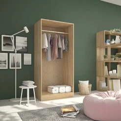 Garnero Arredamenti Armadio Ante Battenti|Guardaroba-Armadio 80x170h cm 2 ante battenti moderno rovere Estelle