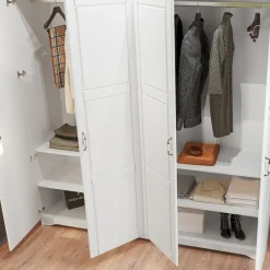 Garnero Arredamenti Armadio Ante Battenti|Guardaroba-Armadio 203x206h cm 4 ante battenti stile classico bianco opaco Friuli