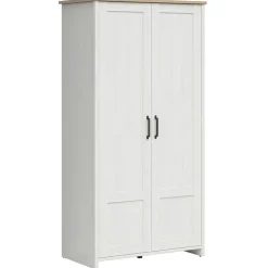 Garnero Arredamenti Armadio Ante Battenti|Guardaroba-Armadio 102x201h cm 2 ante bianco frassinato rovere Lars