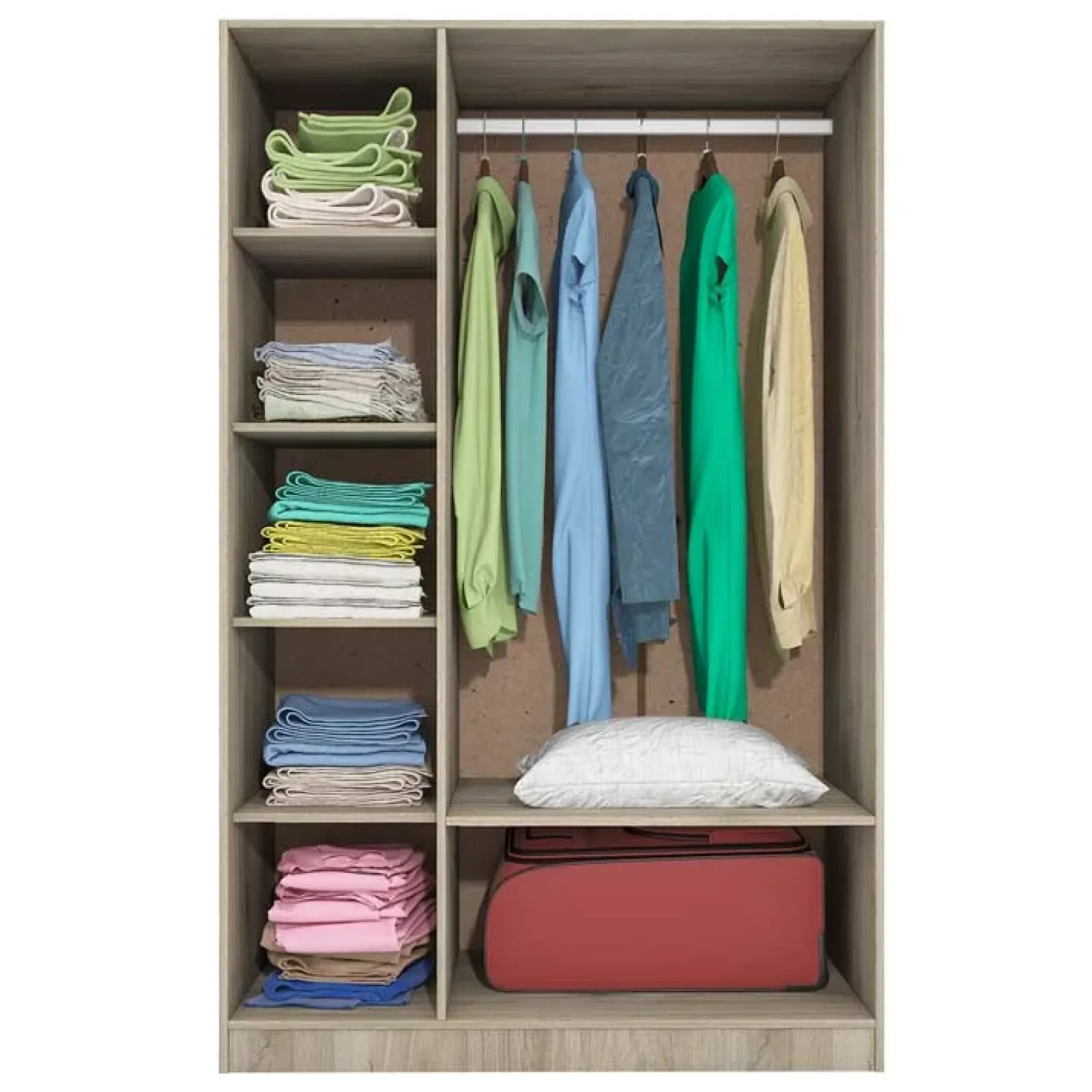 Garnero Arredamenti Armadio Cameretta|Armadio Ante A Specchio-Armadio 120x190h cm 3 ante con specchio Plutone Rovere Rustico