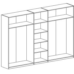 Garnero Arredamenti Armadio Ante A Specchio|Armadio Ante Battenti-Armadio 225x213h cm 5 ante con specchio bianco lucido Dubai Gihome®