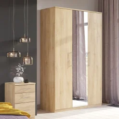 Garnero Arredamenti Armadio Cameretta|Armadio Ante A Specchio-Armadio 121x199h cm 3 ante con specchio Dogliani Rovere