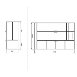 Garnero Arredamenti Armadio Ante A Specchio|Armadio Ante Battenti-Armadio 120x181h cm 3 ante con specchio moderno Sorrento Rovere