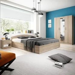 Garnero Arredamenti Armadio Ante A Specchio|Armadio Ante Battenti-Armadio 120x181h cm 3 ante con specchio moderno Sorrento Rovere