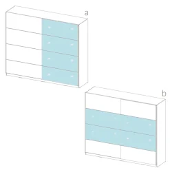 Garnero Arredamenti Armadio Ante Scorrevoli|Armadio Ante A Specchio-Armadio 200x210h cm 2 ante con specchio rovere scuro Lisbona Gihome®