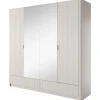 Garnero Arredamenti Armadio Ante A Specchio|Armadio Ante Battenti-Armadio 213x209h cm 4 ante con specchio beige cannettato Ramis