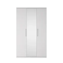 Garnero Arredamenti Armadio Cameretta|Armadio Ante A Specchio-Armadio 121x199h cm 3 ante con specchio Dogliani Bianco Frassinato