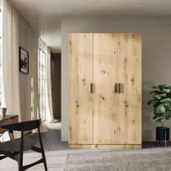 Garnero Arredamenti Armadio Cameretta|Armadio Ante Battenti-Armadio 120x191h cm 3 ante design Rodari Rovere Rustico