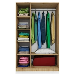 Garnero Arredamenti Armadio Cameretta|Armadio Ante Battenti-Armadio 120x191h cm 3 ante design Rodari Rovere Rustico