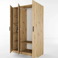 Garnero Arredamenti Armadio Cameretta|Armadio Ante Battenti-Armadio 120x191h cm 3 ante design Rodari Rovere Rustico