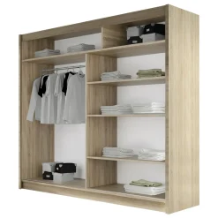 Garnero Arredamenti Armadio Ante Scorrevoli|Guardaroba-Armadio 180x215h cm 2 ante design moderno scorrevoli Aisha Rovere