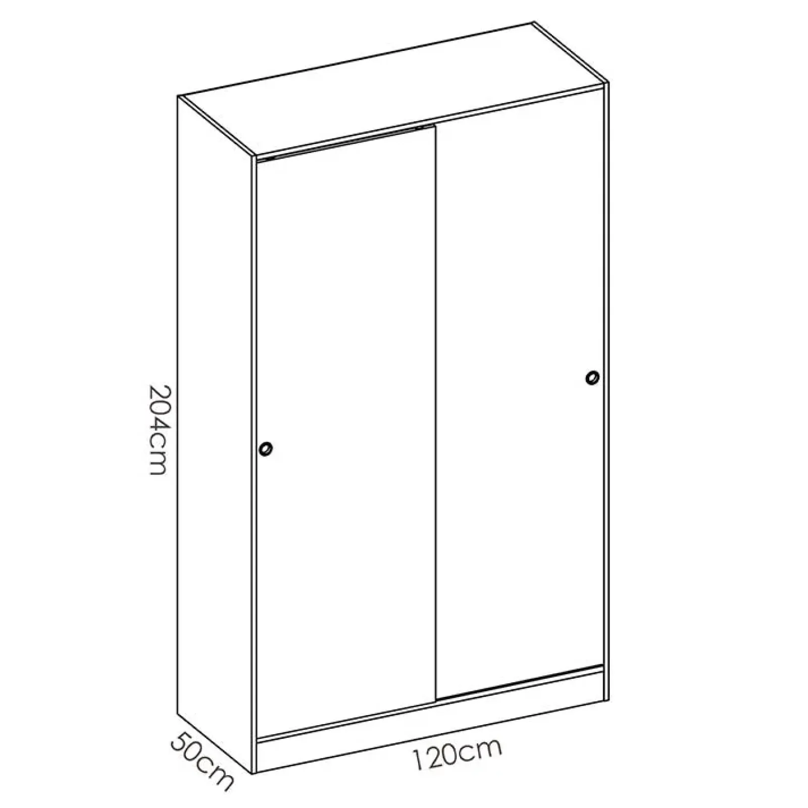 Garnero Arredamenti Armadio Cameretta|Armadio Ante Scorrevoli-Armadio 120x204h cm 2 ante moderno scorrevoli Royal Rovere