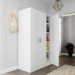 Garnero Arredamenti Armadio Cameretta|Armadio Ante Battenti-Armadio 116x176h cm 3 ante moderno bianco opaco Light Gihome®