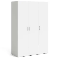 Garnero Arredamenti Armadio Cameretta|Armadio Ante Battenti-Armadio 116x176h cm 3 ante moderno bianco opaco Light Gihome®