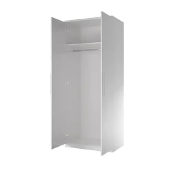 Garnero Arredamenti Armadio Cameretta|Armadio Ante Battenti-Armadio 81x199h cm 2 ante moderno Dogliani Bianco Frassinato