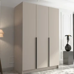 Garnero Arredamenti Armadio Cameretta|Armadio Ante Battenti-Armadio 150x215h cm 3 ante moderno beige nero Glammy 3 Beige - Nero