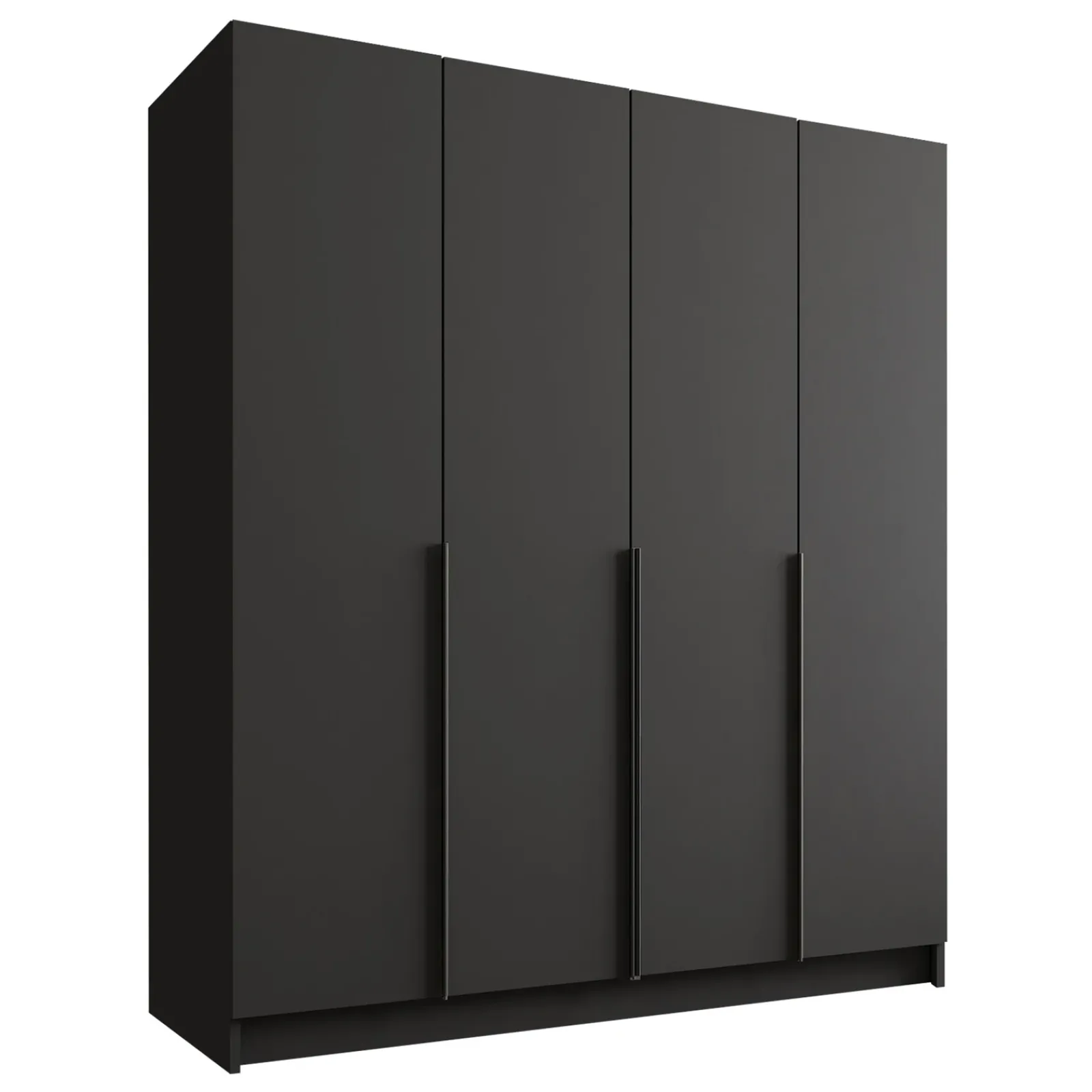 Garnero Arredamenti Armadio Ante Battenti|Guardaroba-Armadio 200x215h cm 4 ante moderno nero Glammy 4 Nero Opaco - Nero