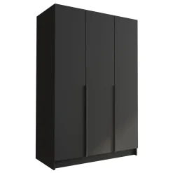 Garnero Arredamenti Armadio Cameretta|Armadio Ante Battenti-Armadio 150x215h cm 3 ante moderno nero Glammy 3 Nero Opaco - Nero