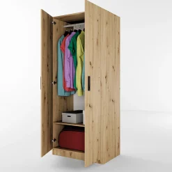 Garnero Arredamenti Armadio Cameretta|Armadio Ante Battenti-Armadio 80x191h cm 2 ante moderno Ilario Rovere Rustico