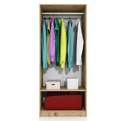 Garnero Arredamenti Armadio Cameretta|Armadio Ante Battenti-Armadio 80x191h cm 2 ante moderno Ilario Rovere Rustico