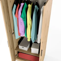 Garnero Arredamenti Armadio Cameretta|Armadio Ante Battenti-Armadio 80x191h cm 2 ante moderno Ilario Rovere Rustico