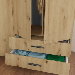 Garnero Arredamenti Armadio Cameretta|Armadio Ante Battenti-Armadio 80x191h cm 2 ante moderno Ilario Rovere Rustico