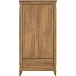 Garnero Arredamenti Armadio Ante Battenti|Guardaroba-Armadio 102x202h cm 2 ante rovere scuro Lucca