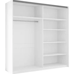 Garnero Arredamenti Armadio Ante A Specchio|Armadio Ante Scorrevoli-Armadio 200x210h cm 2 ante scorrevoli con specchio bianco Lilly