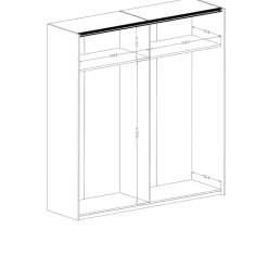 Garnero Arredamenti Armadio Ante A Specchio|Armadio Ante Scorrevoli-Armadio 200x213h cm 2 ante scorrevoli nero Vulcano Rovere