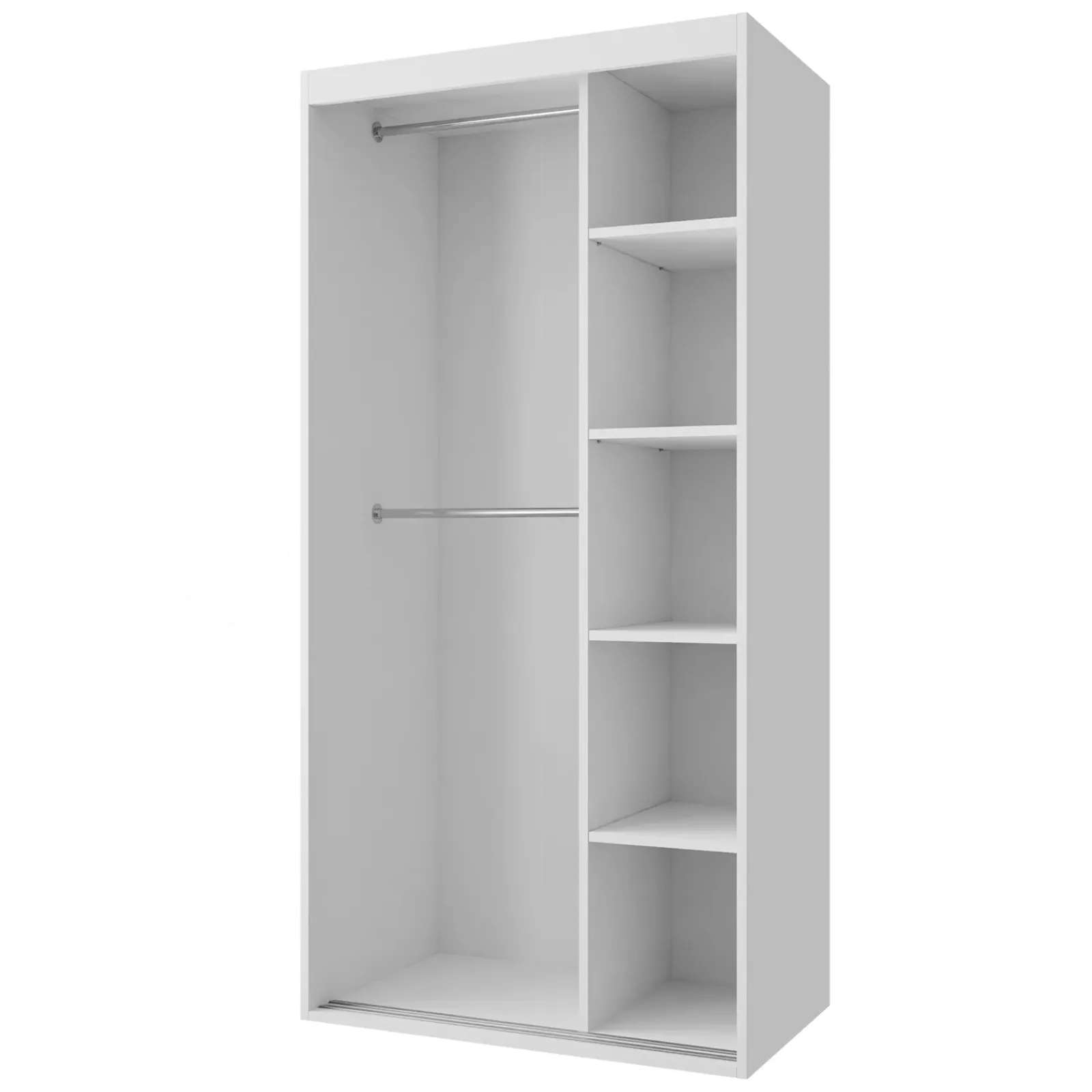 Garnero Arredamenti Armadio Ante Scorrevoli-Armadio 100x205h cm 2 ante scorrevoli con specchio bianco Boselia