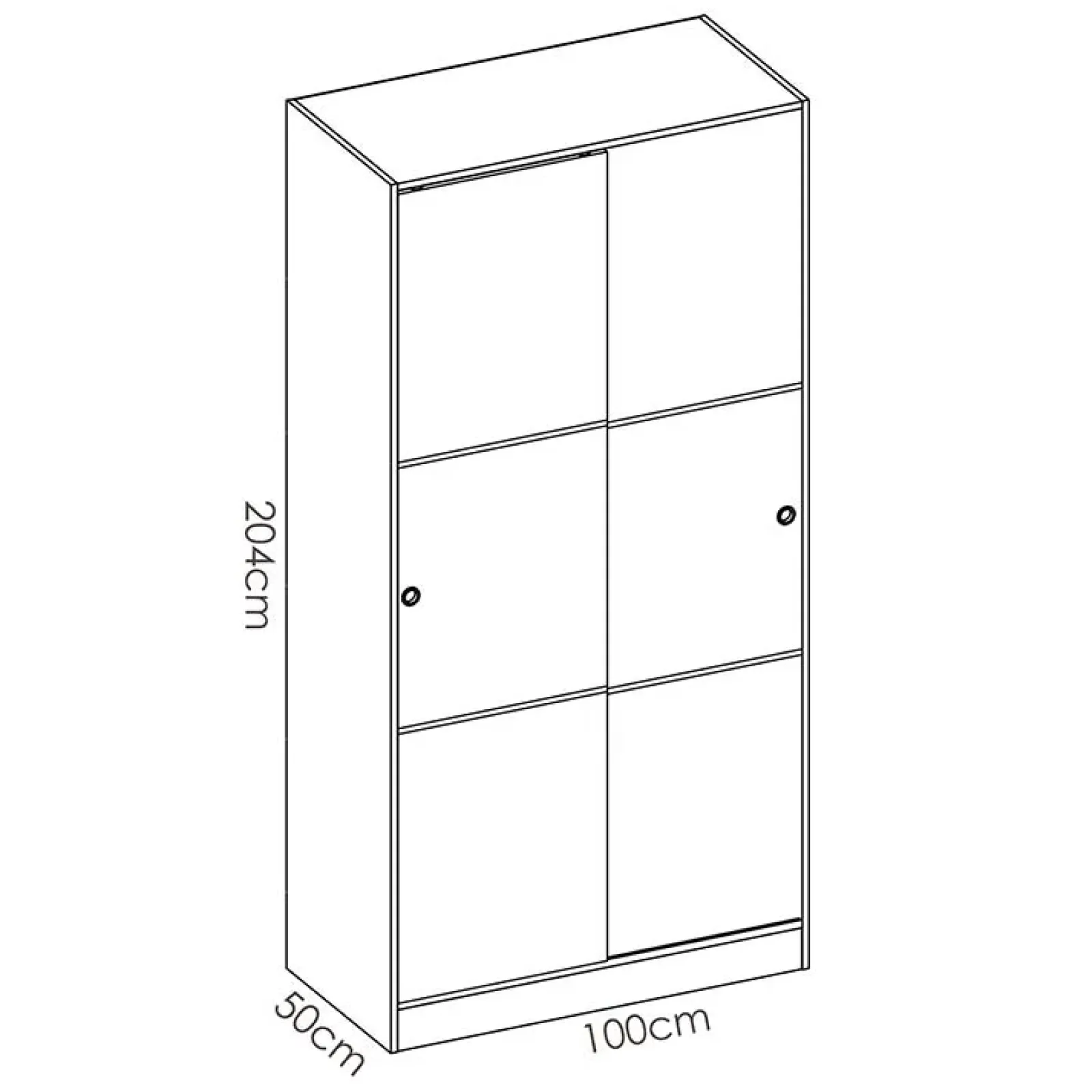 Garnero Arredamenti Armadio Cameretta|Armadio Ante Scorrevoli-Armadio 100x204h cm 2 ante scorrevoli Royal Bianco Lucido