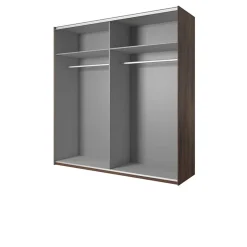 Garnero Arredamenti Armadio Ante A Specchio|Armadio Ante Scorrevoli-Armadio 200x213h cm 2 ante scorrevoli quercia scuro nero Vulcano Noce