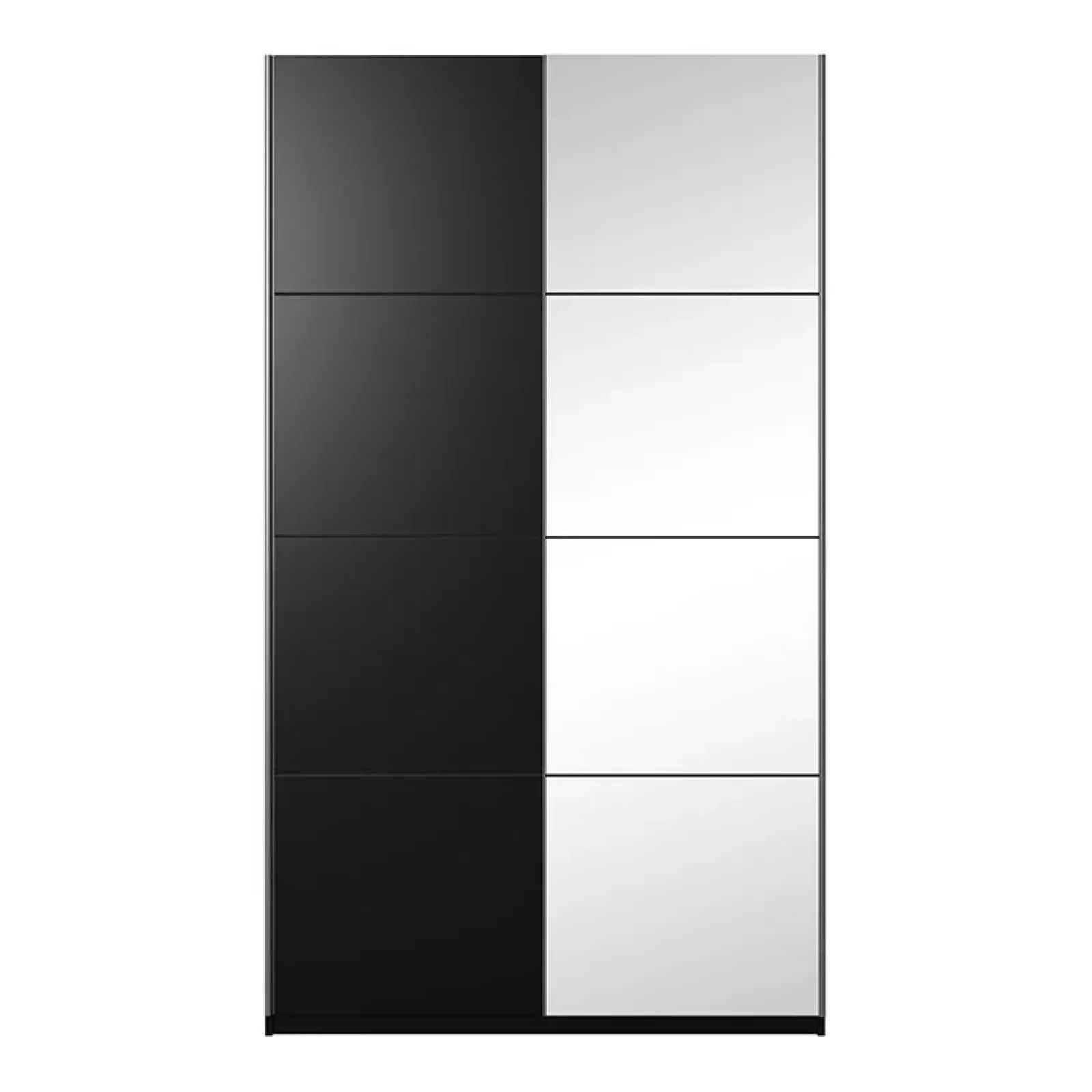 Garnero Arredamenti Armadio Ante A Specchio|Armadio Ante Scorrevoli-Armadio 120x210h cm 2 ante scorrevoli con specchio nero Pascal Gihome® Nero Opaco