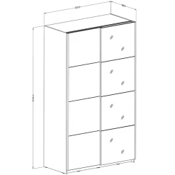 Garnero Arredamenti Armadio Ante A Specchio|Armadio Ante Scorrevoli-Armadio 120x210h cm 2 ante scorrevoli con specchio nero Pascal Gihome® Nero Opaco