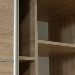 Garnero Arredamenti Armadio Ante Scorrevoli-Armadio 200x215h cm 2 ante scorrevoli con specchio Silven Rovere sonoma