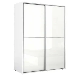 Garnero Arredamenti Armadio Cameretta|Armadio Ante Scorrevoli-Armadio 150x200h cm 2 ante scorrevoli Roma Bianco Lucido