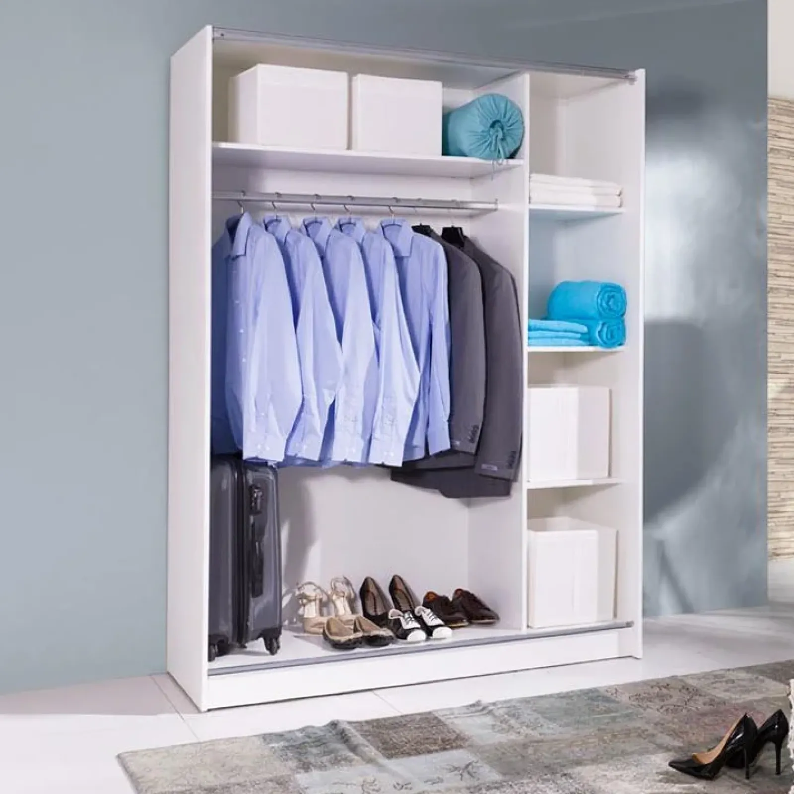 Garnero Arredamenti Armadio Cameretta|Armadio Ante Scorrevoli-Armadio 150x206h cm 2 ante scorrevoli bianco Clara Gihome®