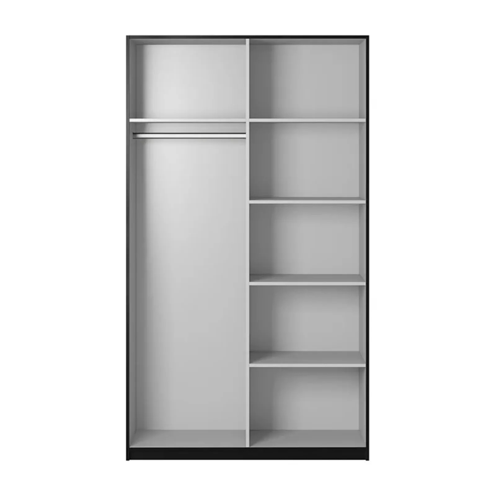 Garnero Arredamenti Armadio Ante A Specchio|Armadio Ante Scorrevoli-Armadio 150x210h cm 2 ante scorrevoli con specchio Pascal Gihome® Nero Opaco