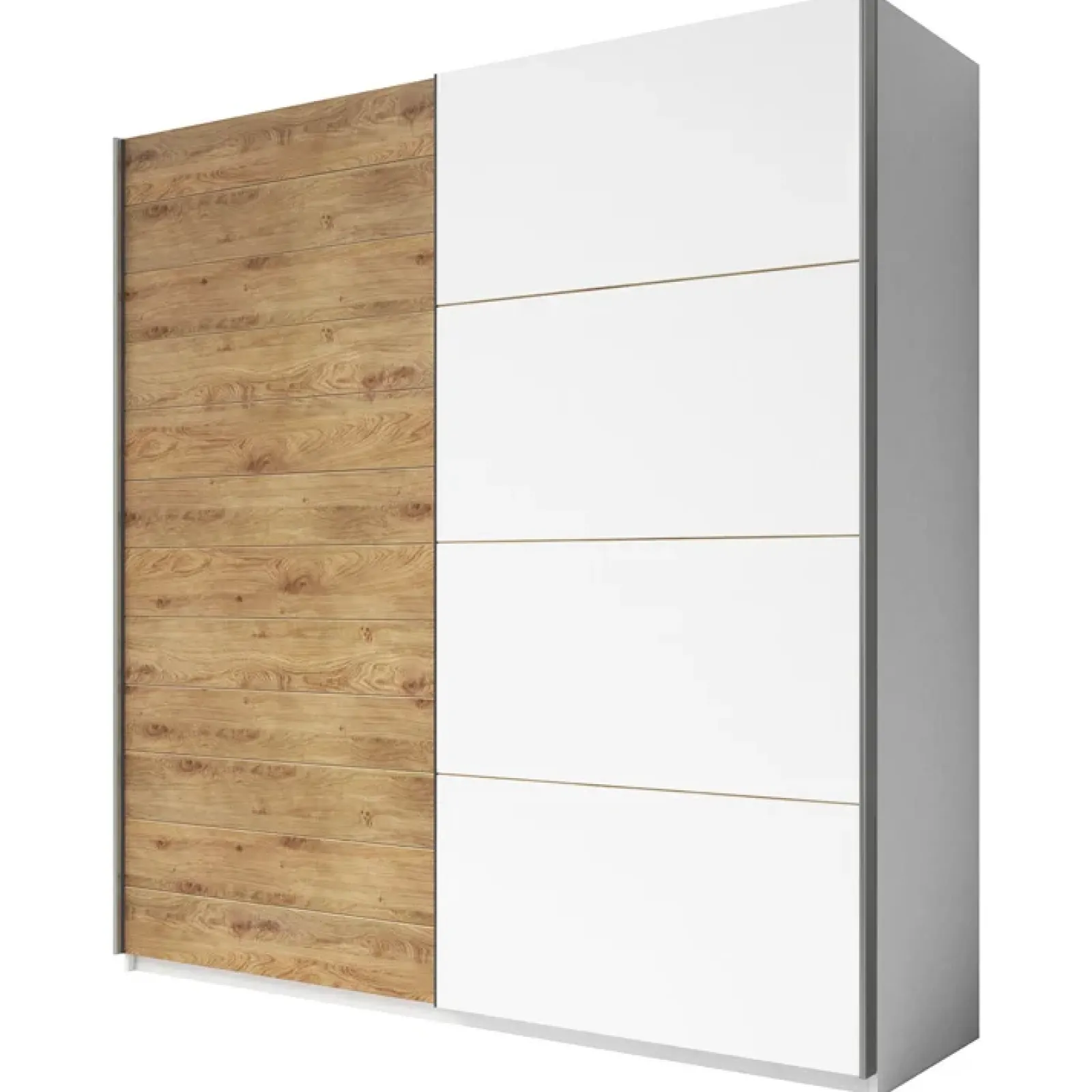 Garnero Arredamenti Armadio Ante Scorrevoli|Guardaroba-Armadio 200x210h cm 2 ante scorrevoli bianco rovere Nexus Gihome®