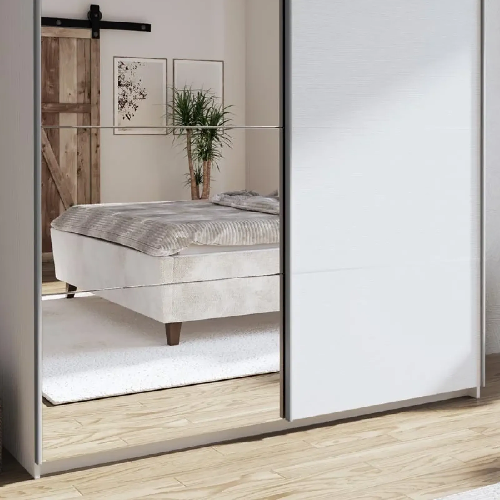 Garnero Arredamenti Armadio Ante A Specchio|Armadio Ante Scorrevoli-Armadio 180x219h cm 2 ante scorrevoli moderno Caracas Bianco Frassinato