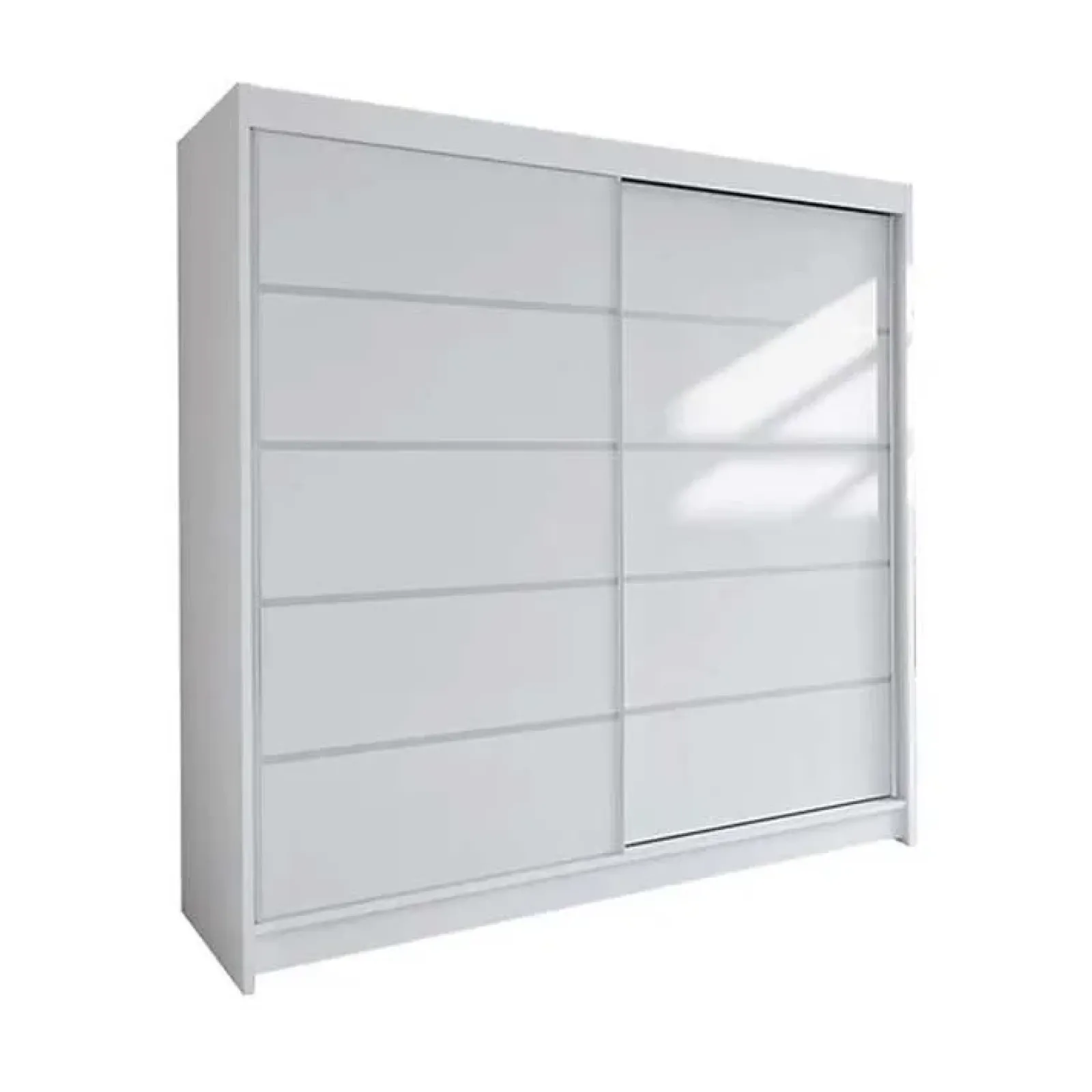Garnero Arredamenti Armadio Ante Scorrevoli|Guardaroba-Armadio 180x215h cm 2 ante scorrevoli bianco opaco Karl