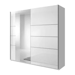 Garnero Arredamenti Armadio Ante A Specchio|Armadio Ante Scorrevoli-Armadio 180x210h cm 2 ante scorrevoli con specchio bianco lucido Marcus Gihome®