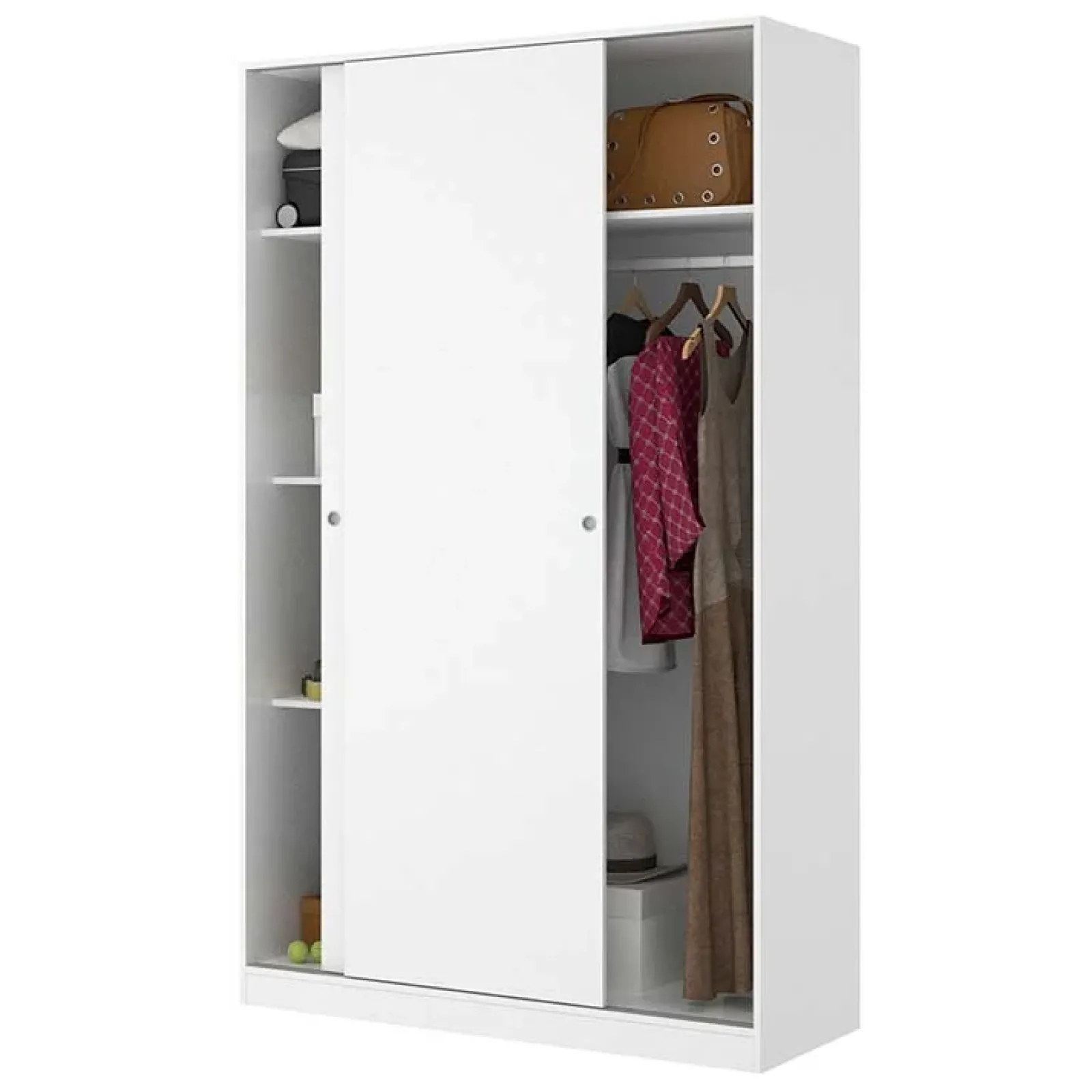 Garnero Arredamenti Armadio Cameretta|Armadio Ante Scorrevoli-Armadio 120x204h cm 2 ante scorrevoli Royal Bianco Lucido