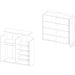 Garnero Arredamenti Armadio Ante A Specchio|Armadio Ante Scorrevoli-Armadio 200x210h cm 2 ante scorrevoli con specchio bianco opaco Pascal Gihome®