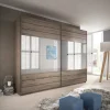 Garnero Arredamenti Armadio Ante A Specchio|Armadio Ante Scorrevoli-Armadio 270x210h cm 2 ante scorrevoli con specchio rovere scuro Brock Gihome®