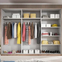 Garnero Arredamenti Armadio Ante A Specchio|Armadio Ante Scorrevoli-Armadio 270x210h cm 2 ante scorrevoli con specchio rovere scuro Brock Gihome®